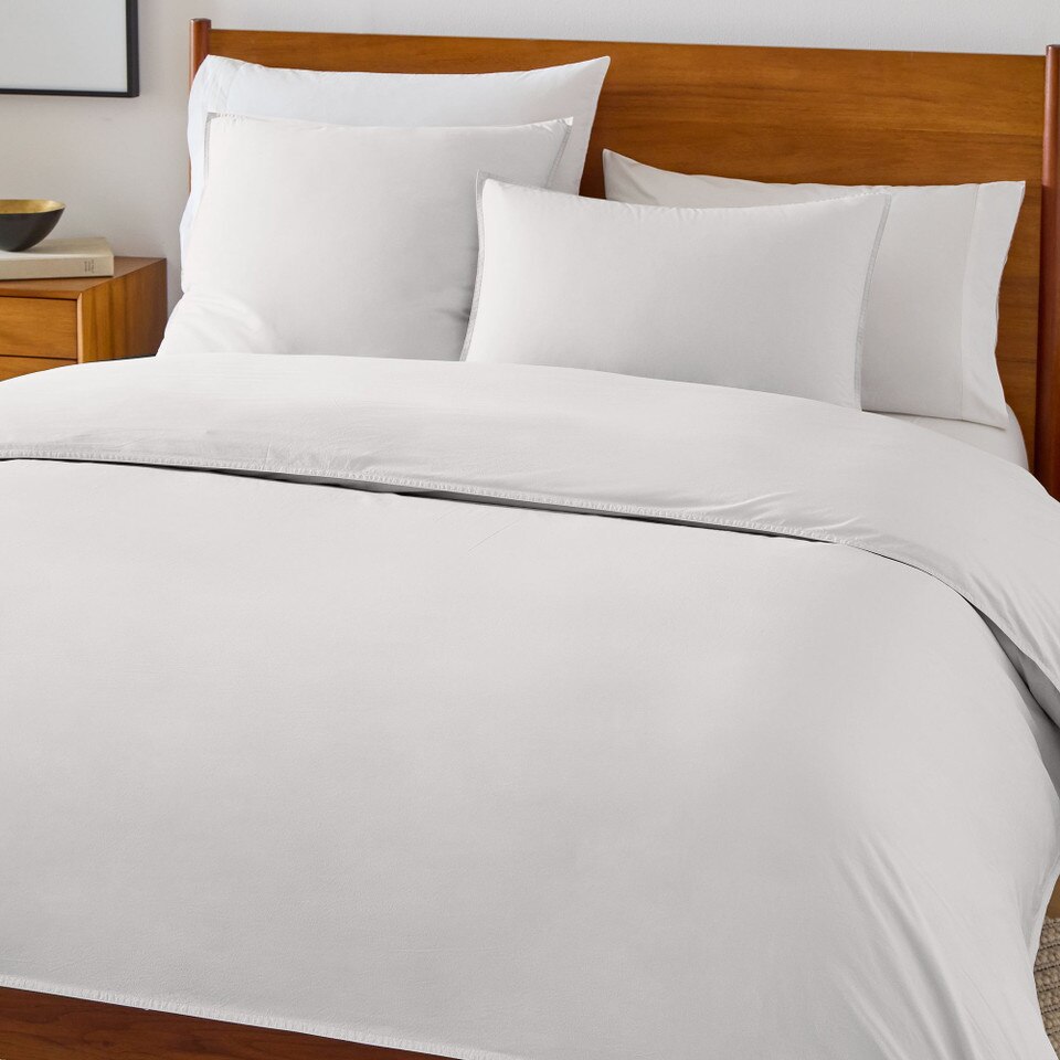 Organic Washed Cotton Percale Duvet Cover & Pillowcases